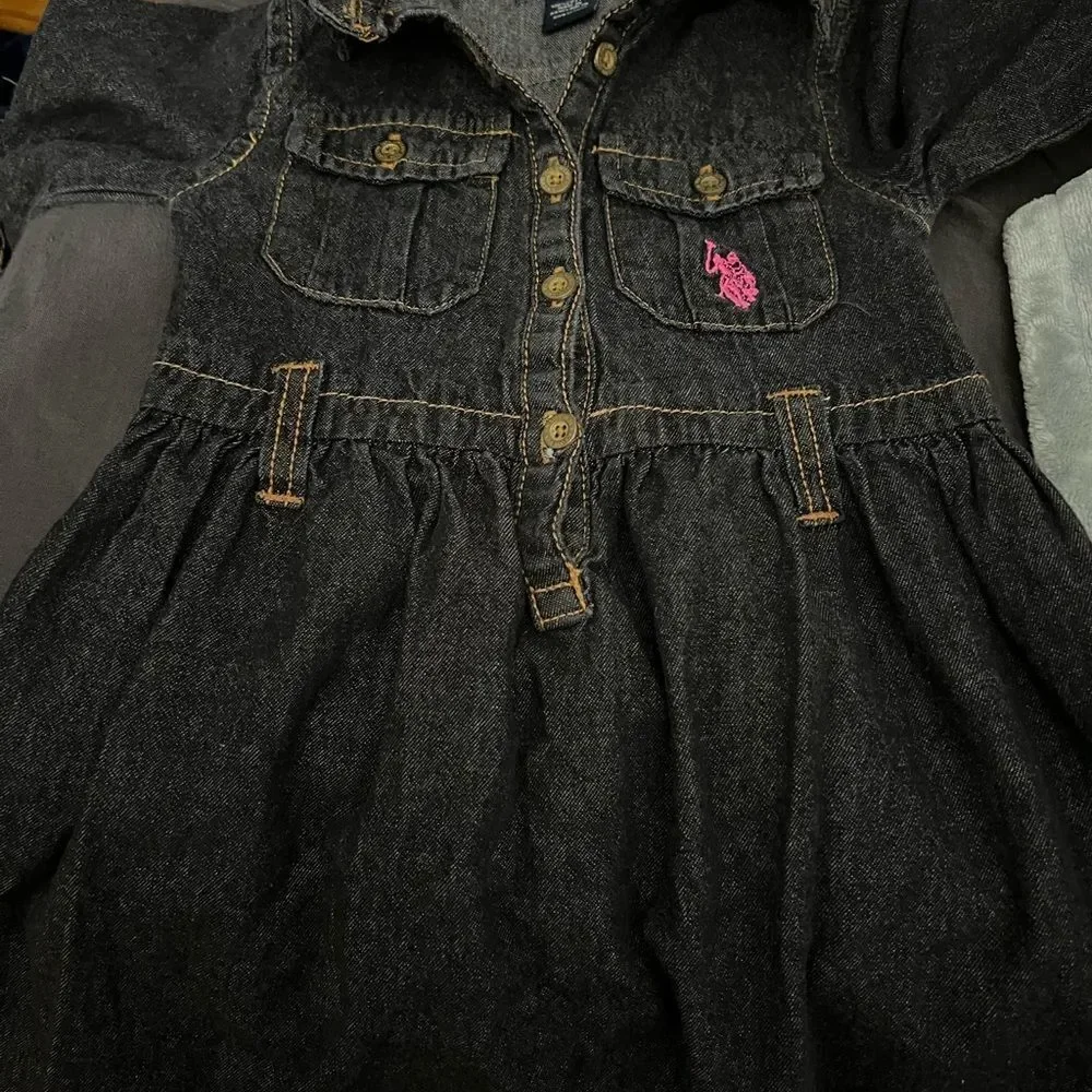 U.S Polo Association Denim Jean Dress Size 4T